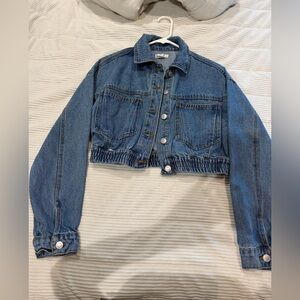 RSQ Blue Cropped Jean Jacket 100% cotton